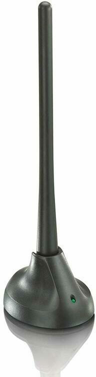 Philips SDV5100/12 Εσωτερική Κεραία Τηλεόρασης (απαιτεί τροφοδοσία) σε Μαύρο Χρώμα Σύνδεση με Ομοαξονικό (Coaxial) Καλώδιο