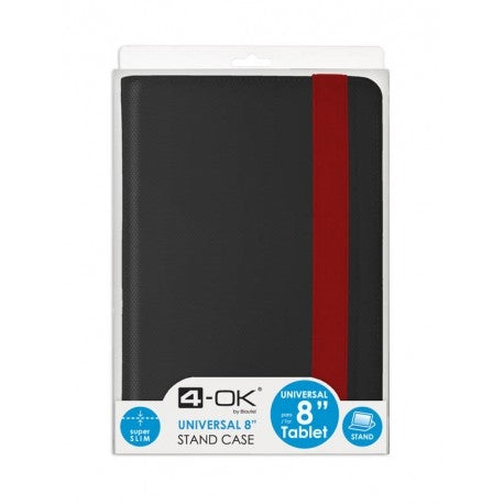 4-OK Folder Stand Flip Cover Δερματίνης Μαύρο (Universal 8")