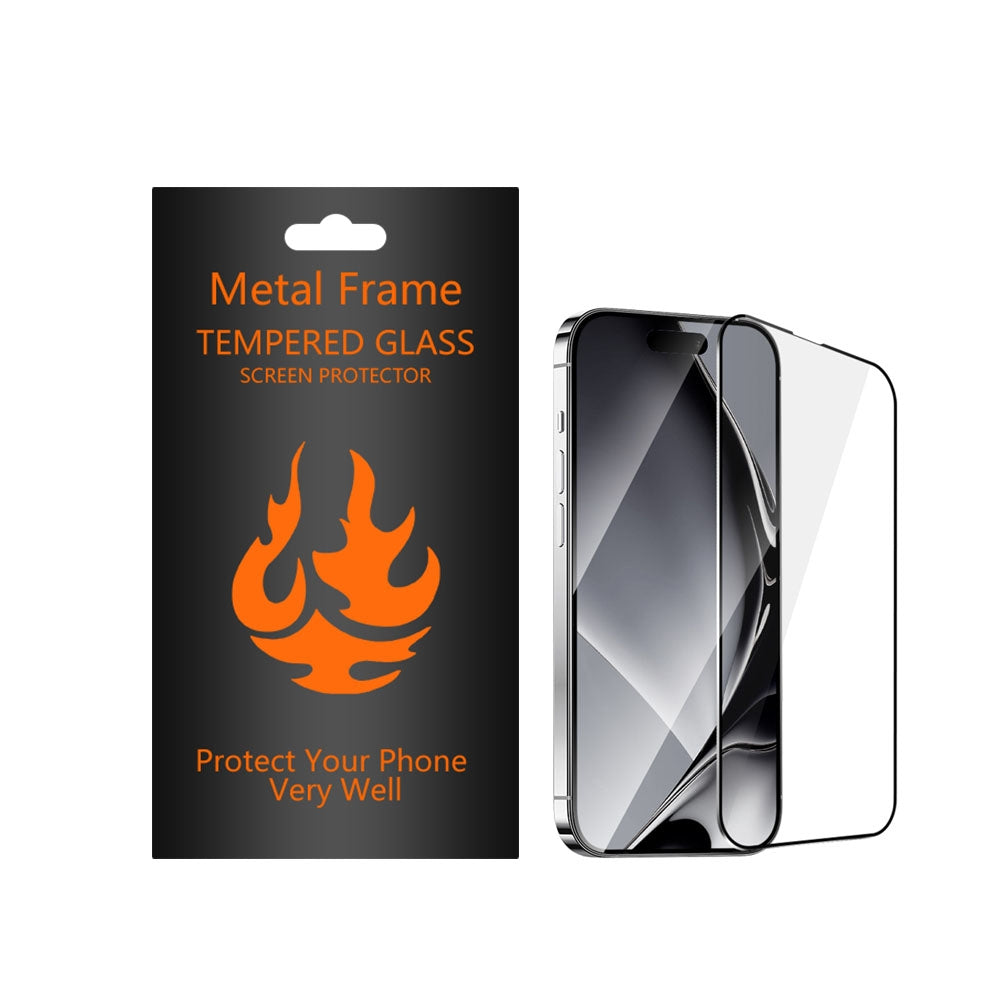 Tempered Glass με μεταλλικό πλαίσιο για Samsung Galaxy A16 4G / A16 5G μαύρο πλαίσιο