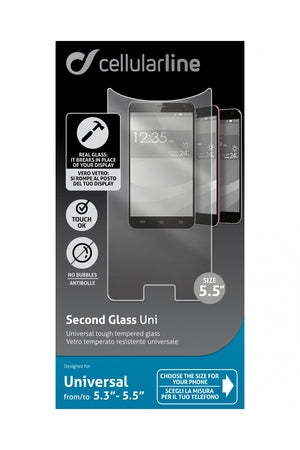 Cellular Line Tempered Glass (Universal 5.3" to 5.5")