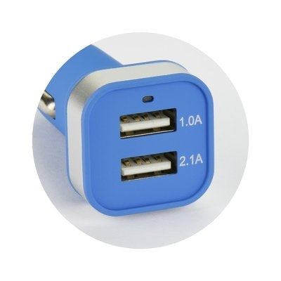 Φορτιστής Αυτοκινήτου Dual Car charger 3.1A Blue Συνολικής Έντασης 3.1A μαζί με Καλώδιο και