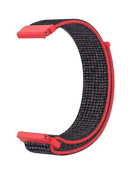 Λουράκι Υφασμάτινο Μαύρο/Κόκκινο (Universal 20 mm)