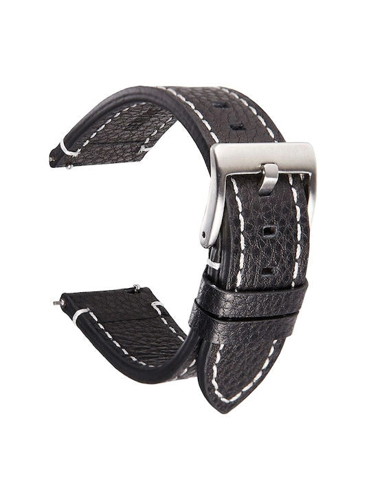 Λουράκι Δερμάτινο Μαύρο (Universal 20 mm)