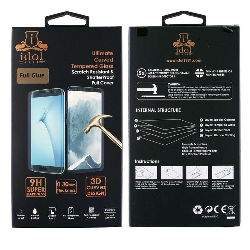 Idol 1991 5D Full Face Tempered Glass Black (iPhone 8 / 7)