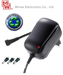 Minwa Ρυθμιζόμενο Universal Τροφοδοτικό 3 έως 12V 1A 12W με σετ βυσμάτων (MW 3K10GS)