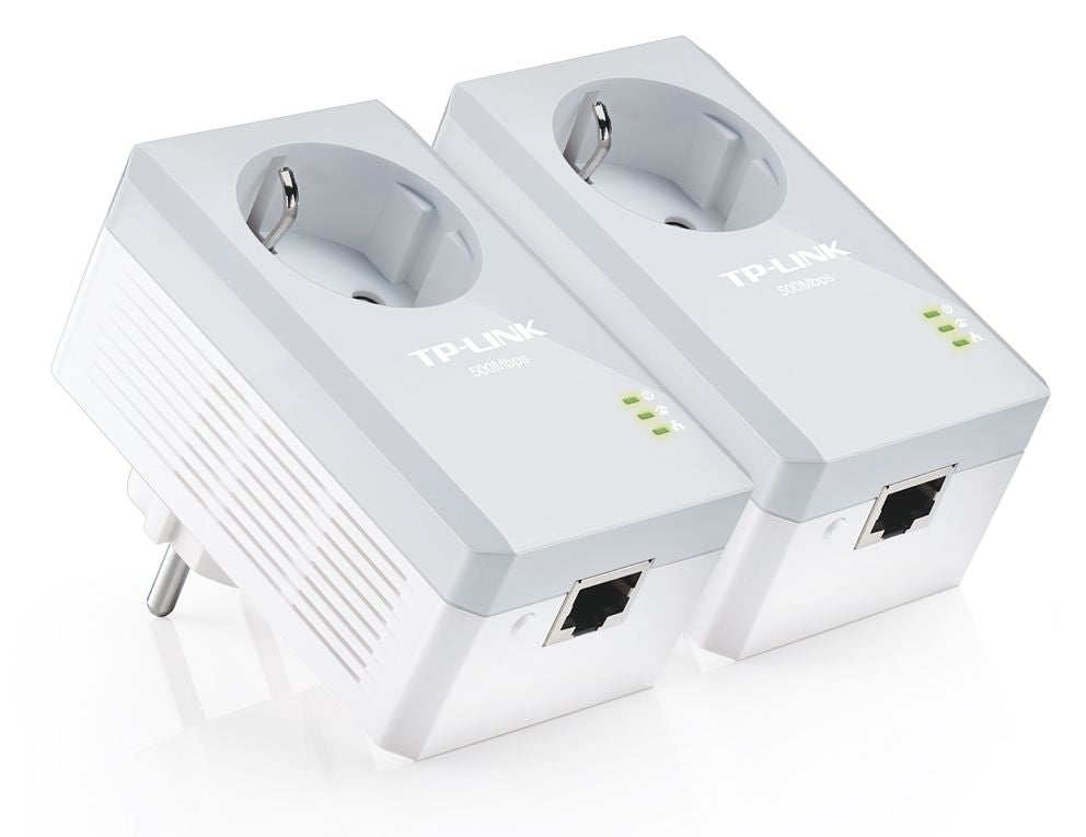 TP-LINK TL-PA4010P KIT v6 Powerline Διπλό για Ενσύρματη Σύνδεση με Passthrough Πρίζα και Θύρα Ethernet