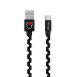 Disney Minnie Dots Flat USB 2.0 Cable USB-C male - USB-A male Μαύρο 1m (DUSMIN019)