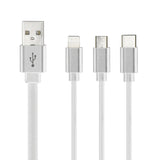 Regular USB to Lightning / Type-C / micro USB Cable Λευκό 1.2m