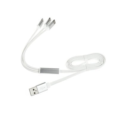 Regular USB to Lightning / Type-C / micro USB Cable Λευκό 1.2m