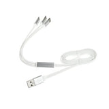 Regular USB to Lightning / Type-C / micro USB Cable Λευκό 1.2m