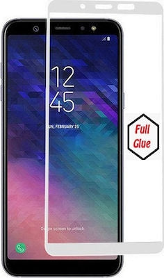 Full Glue Full Face Tempered Glass White (Galaxy A6 2018)