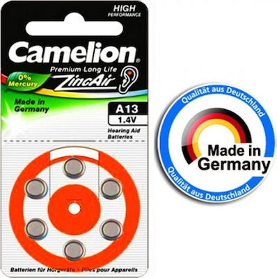 Camelion Μπαταρίες Ακουστικών Βαρηκοΐας 13 1.4V 6τμχ