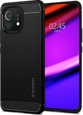 Spigen Rugged Armor Back Cover Σιλικόνης Μαύρο (Xiaomi Mi 11)