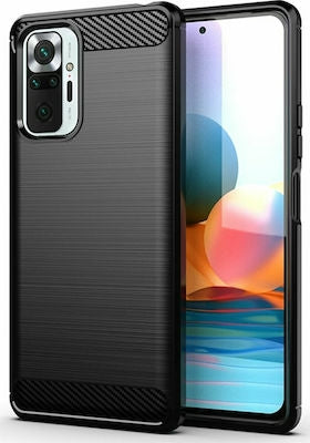 Carbon Brushed Back Cover Σιλικόνης Μαύρο (Redmi Note 10 Pro)