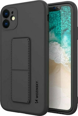 Wozinsky Kickstand Flexible Back Cover Σιλικόνης Μαύρο (iPhone 12)