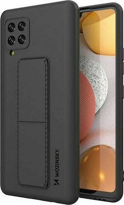 Wozinsky Kickstand Flexible Back Cover Σιλικόνης Μαύρο (Galaxy A42)