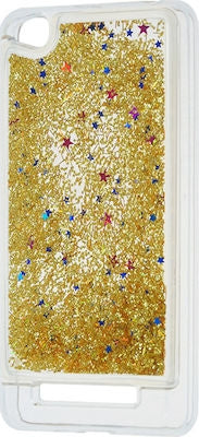Forcell Liquid Glitter Sand & Stars Back Cover Σιλικόνης Χρυσό (Redmi 5A)