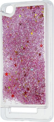 Forcell Liquid Glitter Sand & Stars Back Cover Σιλικόνης Ροζ (Redmi 4a)