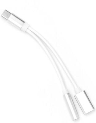 Μετατροπέας USB-C male σε 3.5mm / USB-C female Λευκό