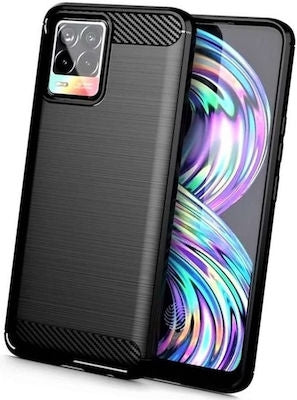 Forcell Carbon Back Cover Σιλικόνης Μαύρο (Realme 8i)