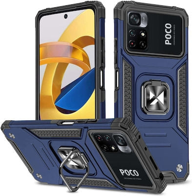 Wozinsky Ring Armor Back Cover Πλαστικό Μπλε (Poco M4 Pro 5G / Redmi Note 11s 5G)