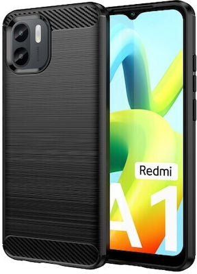 Carbon Fiber Back Cover Σιλικόνης Μαύρο (Redmi A1)