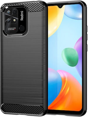 Carbon Back Cover Σιλικόνης Μαύρο (Redmi 10C)