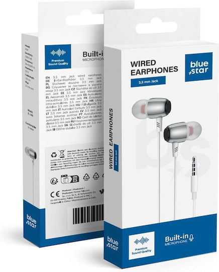 Blue Star M09 In-ear Handsfree Ακουστικά με Βύσμα 3.5mm Λευκό